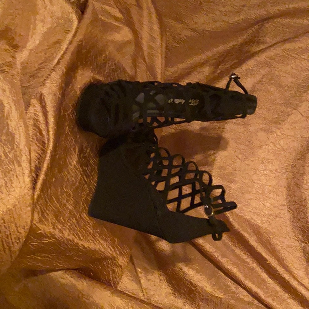 Strappy platform wedges